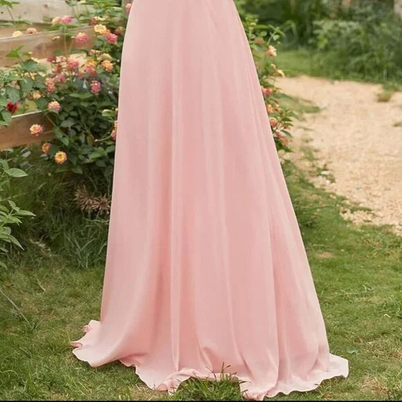 Surplice Flutter Sleeve Maxi Dress | A-Line Formal Solid Dress - Picture 6 of 9